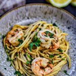 zitronig cremige Garnelenpasta
