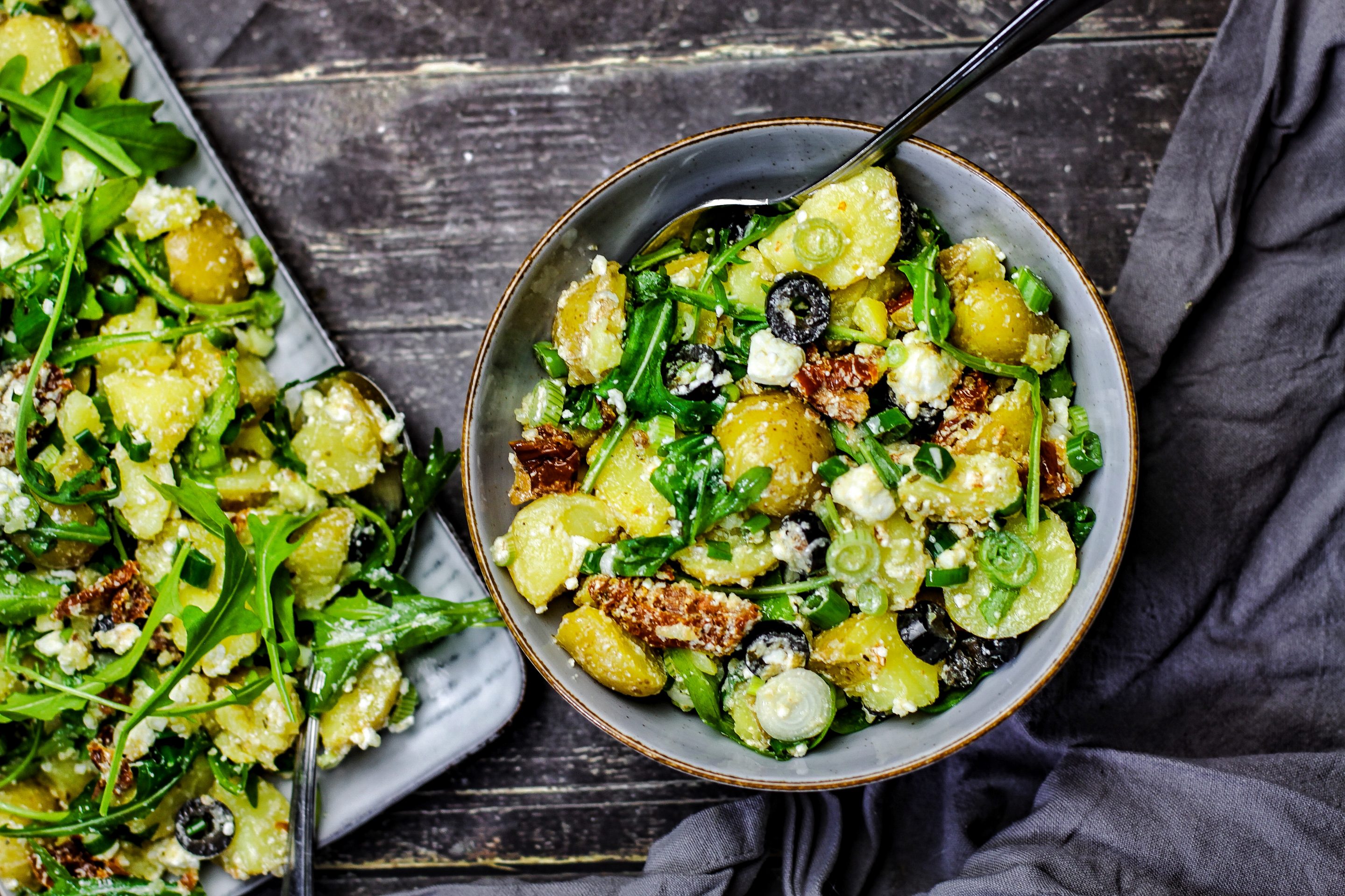 der mediterrane Kartoffelsalat ist super einfach in der Zubereitung