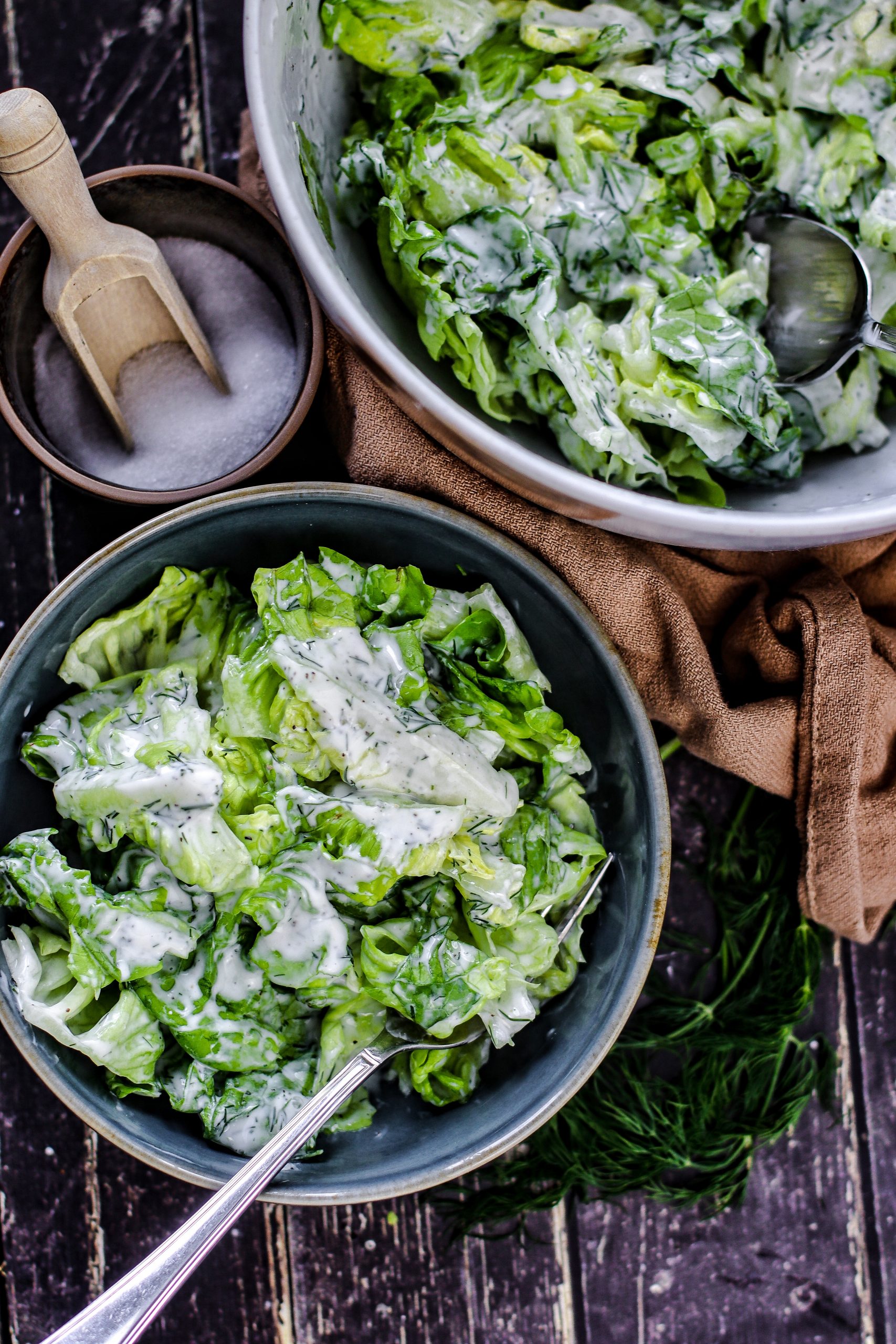 Kopfsalat mit Kefirdressing