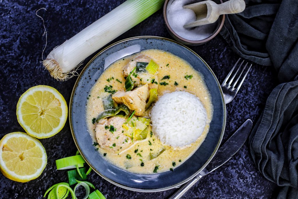 Hähnchenbrust mit leckerer Lauchsoße