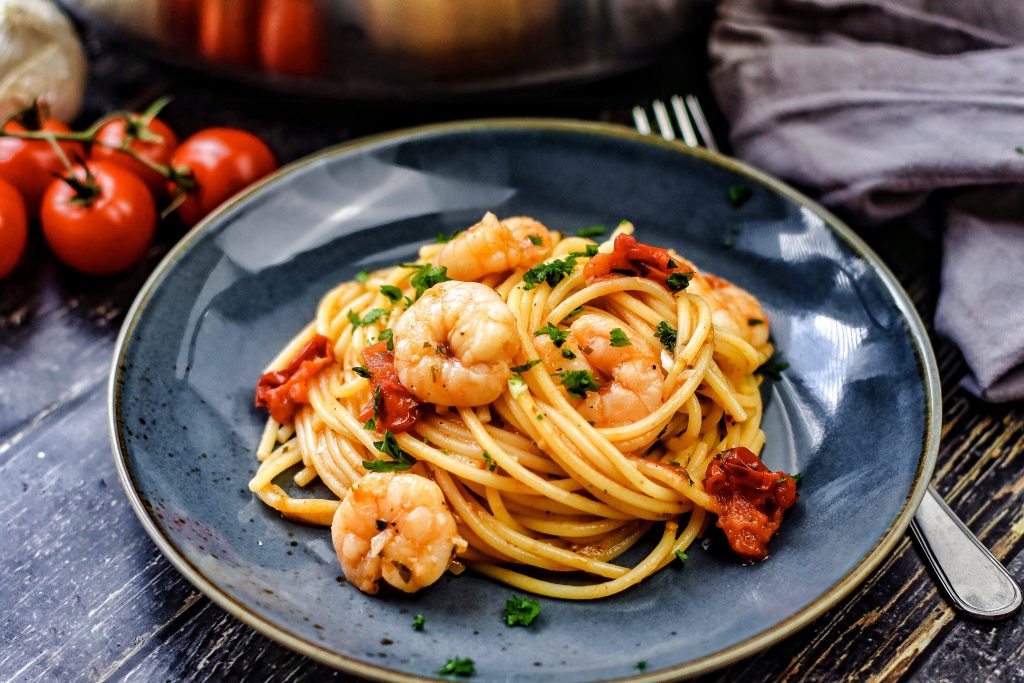 Sommerliche Garnelenpasta