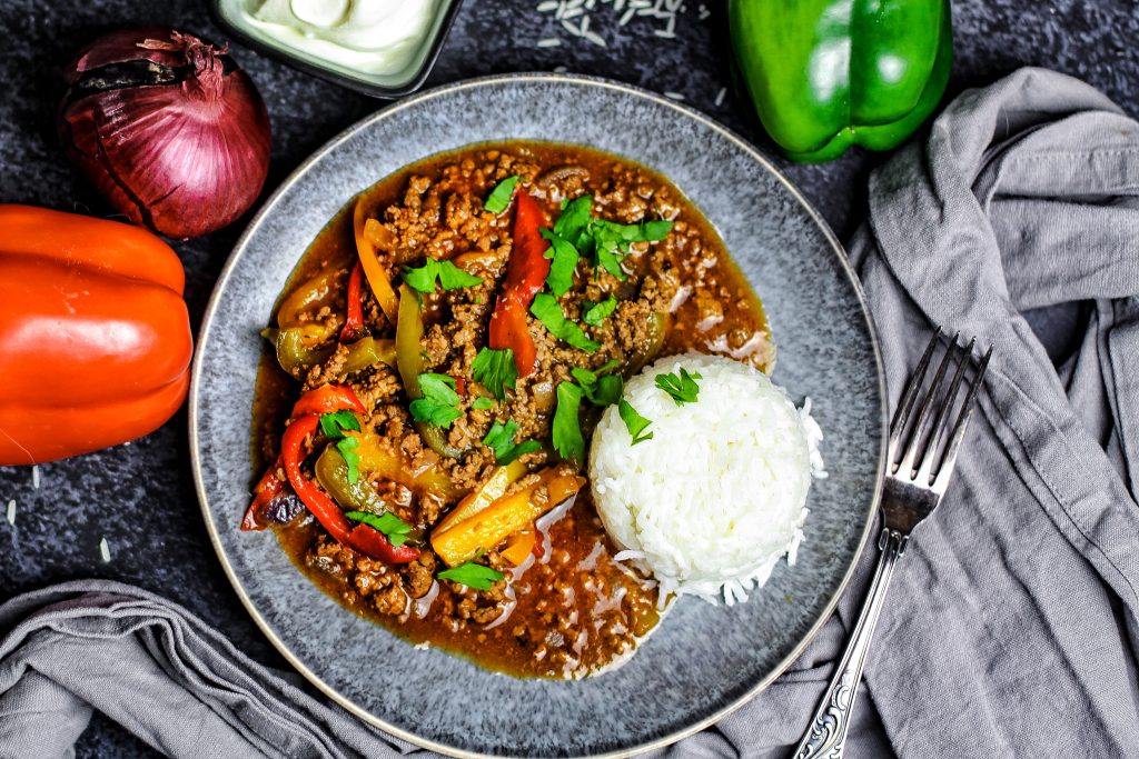 Paprikapfanne mit Hackfleisch