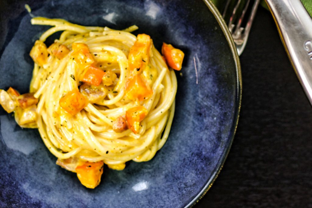 Kürbis-Carbonara