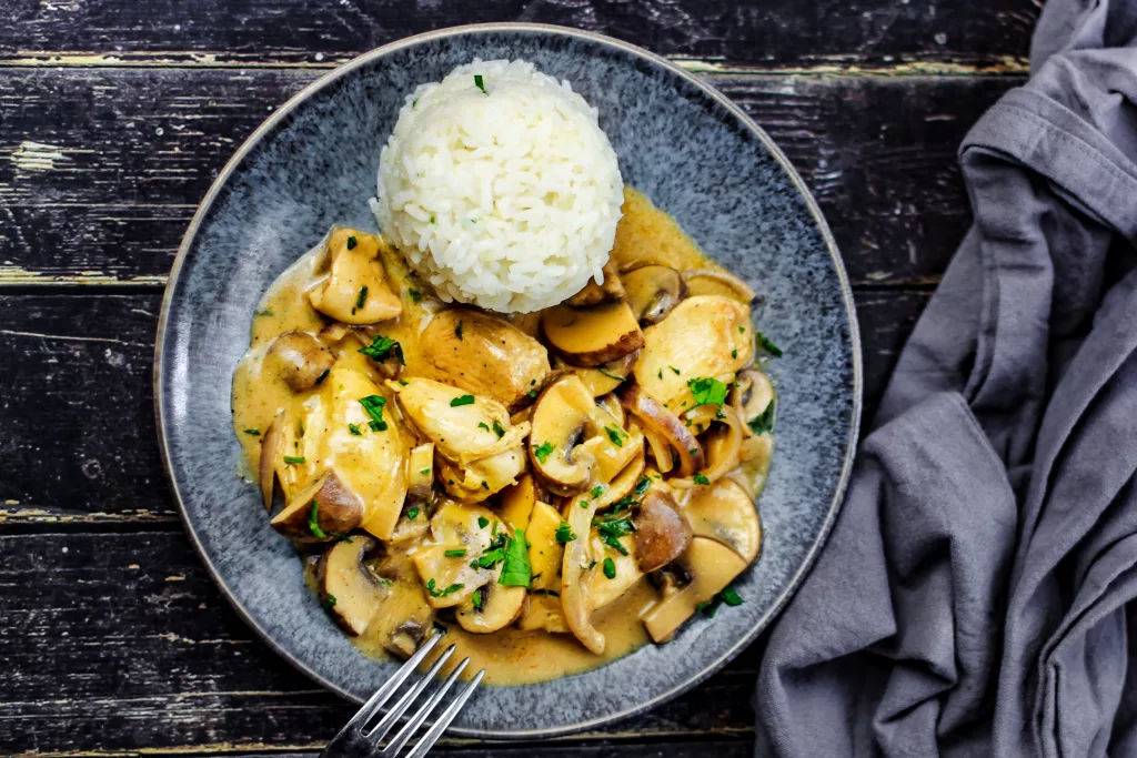 Parmesan Hähnchen mit Pilzen