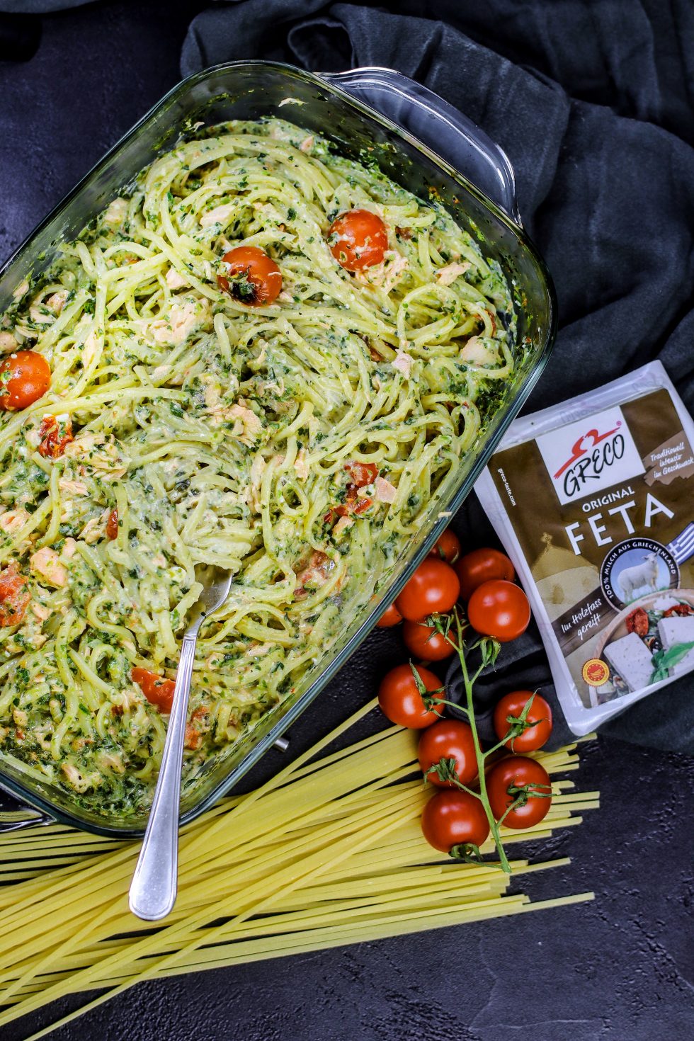 One Pot Pasta mit Feta und Lachs One Pot Pasta mit Feta und Lachs