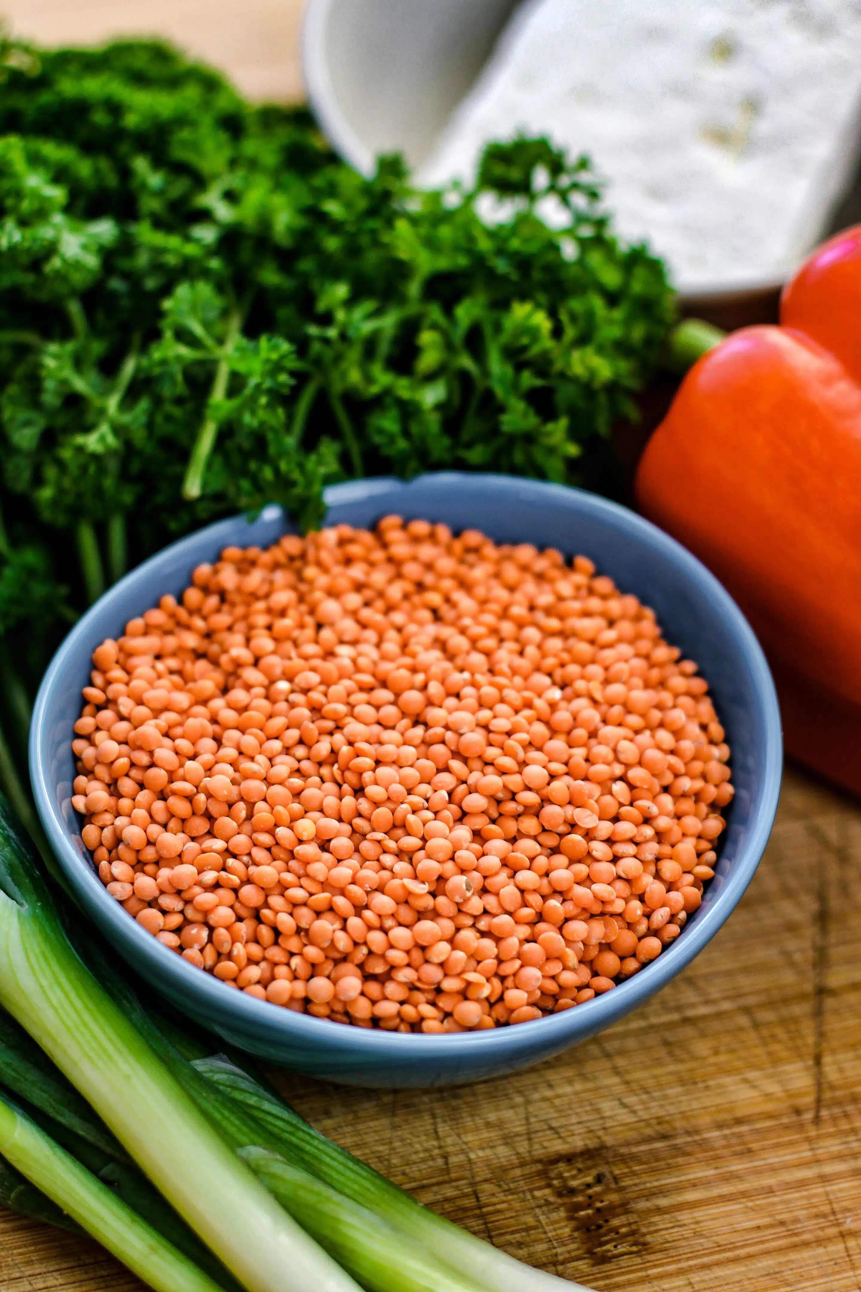 Die Zutaten für meinen Linsensalat