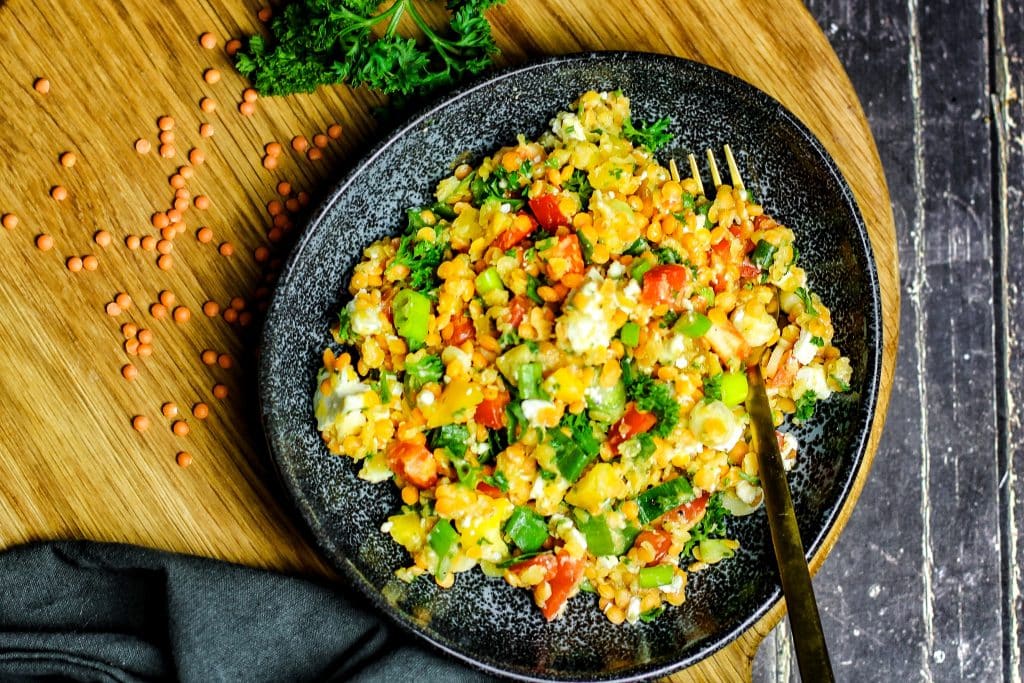 Linsensalat mit Feta
