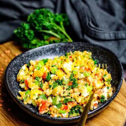 Linsensalat schmeckt richtig lecker