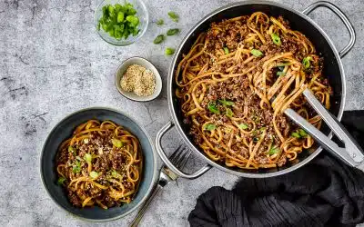 Mongolische Hackfleisch Pasta