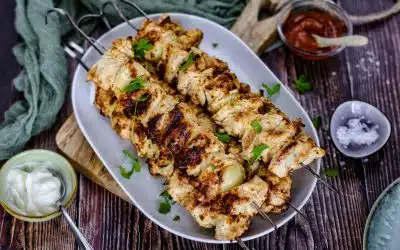 Putenschaschlik mit Mayonnaise