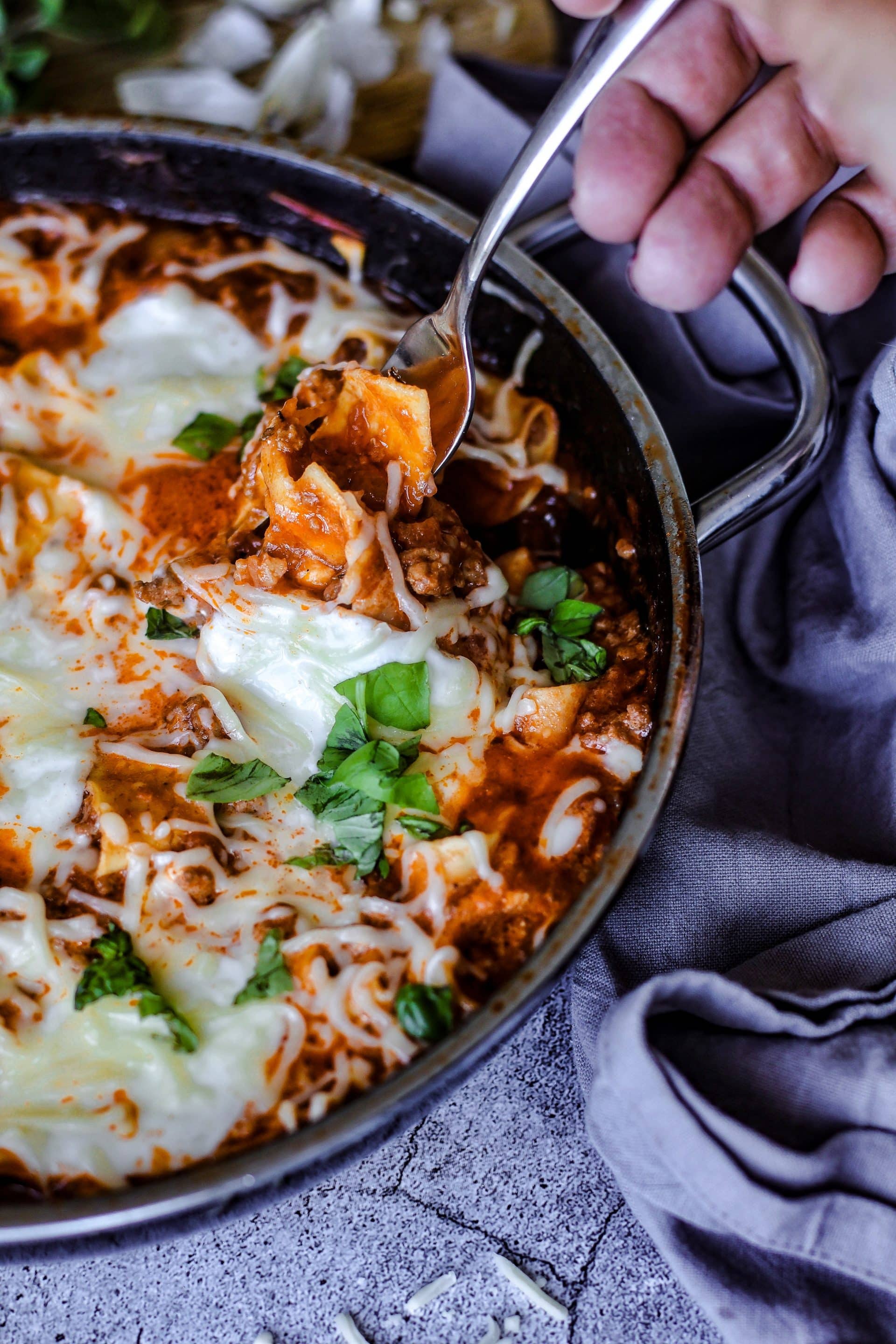 Pfannenlasagne schmeckt der ganzen Familie