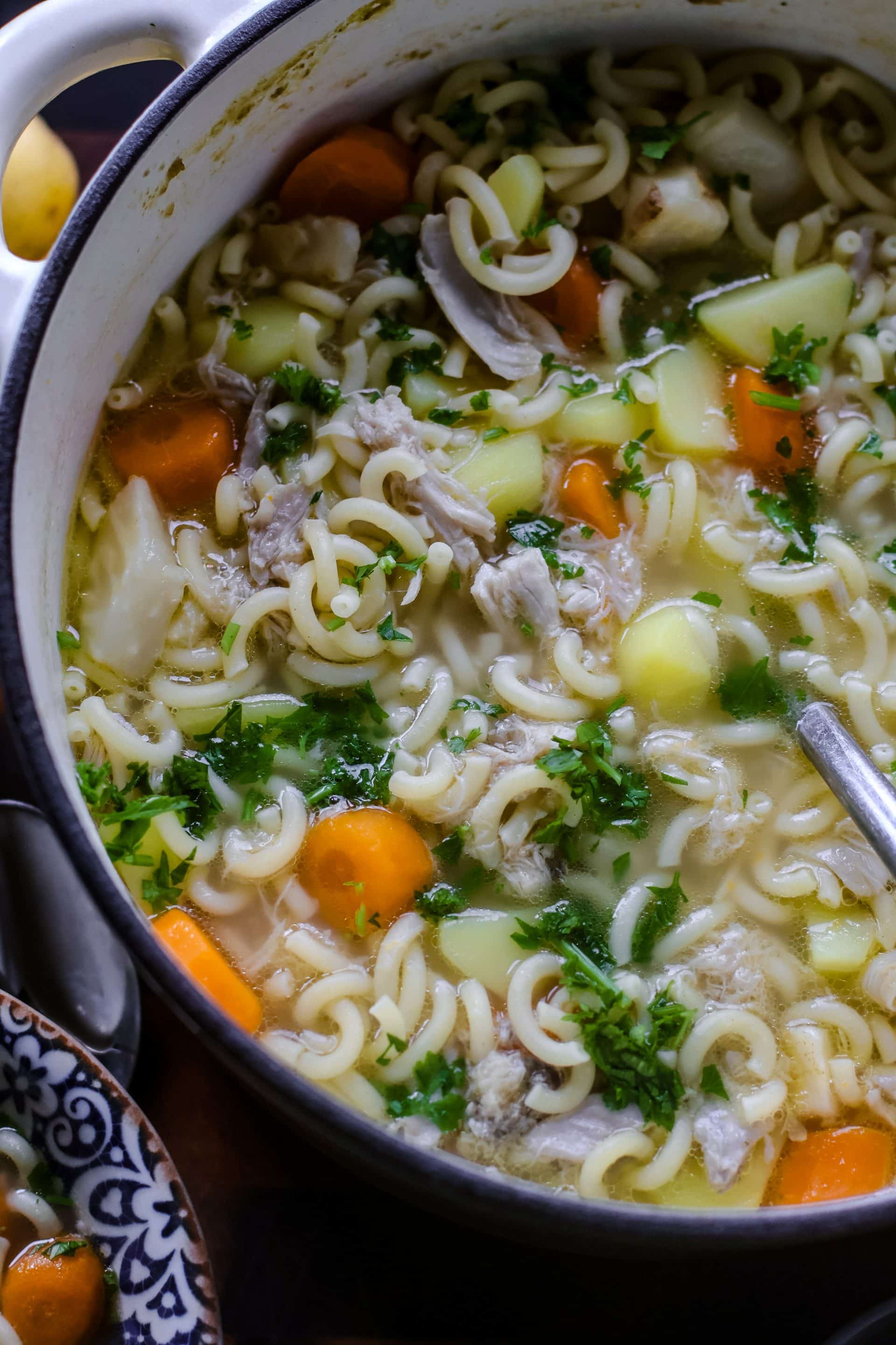 sieht diese Hühnersuppe mit Nudeln nicht phantastisch aus?