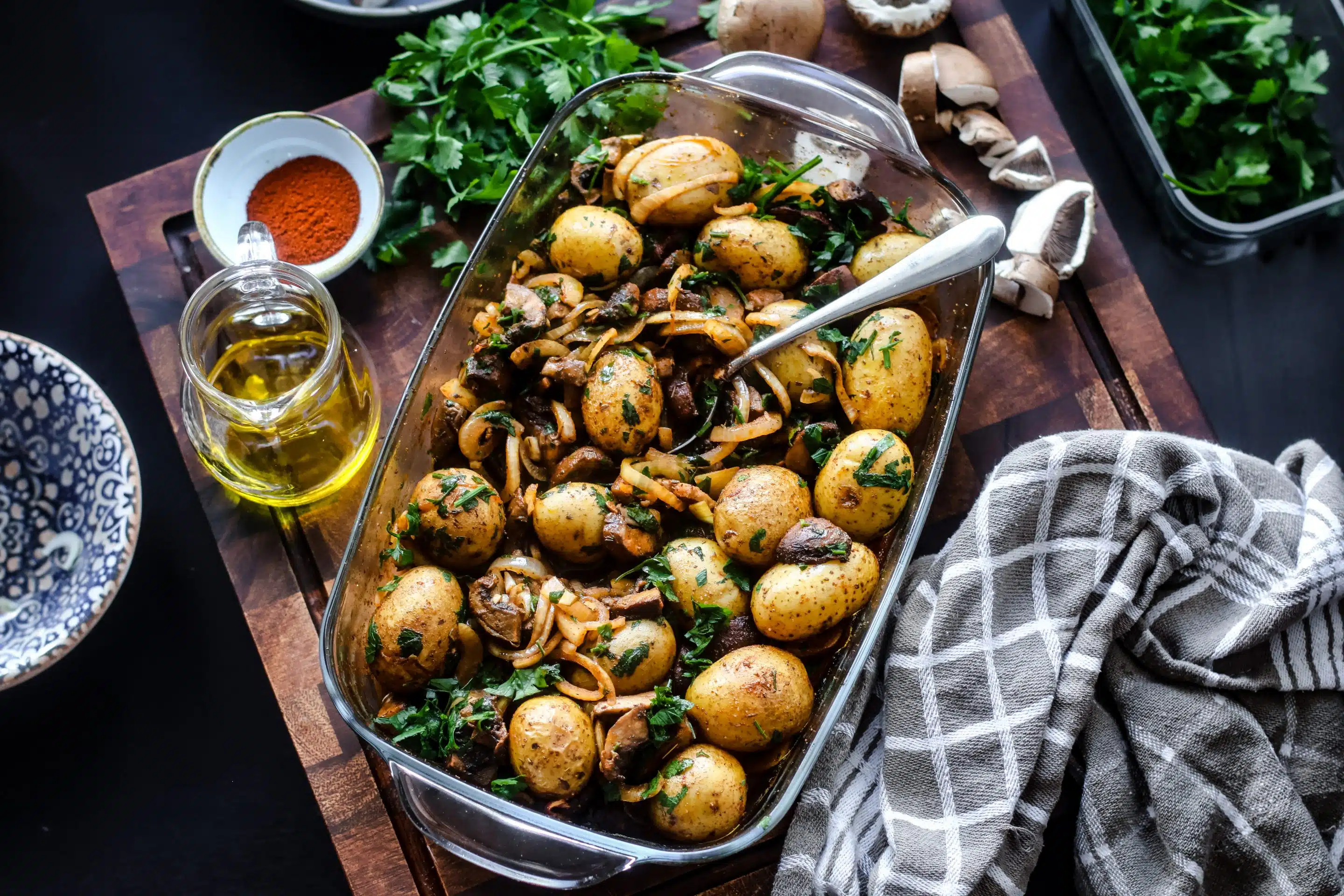 Ofenkartoffeln mit Champignons gehen ruckzuck