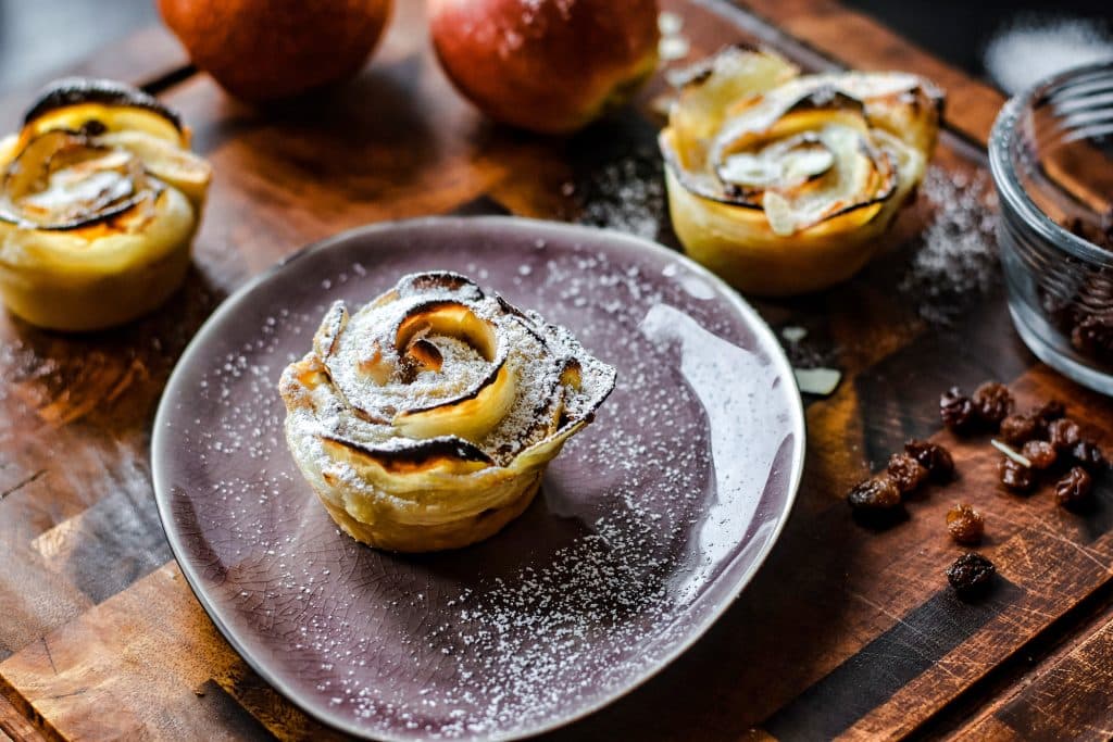 Bratapfel-Rosen aus Blätterteig