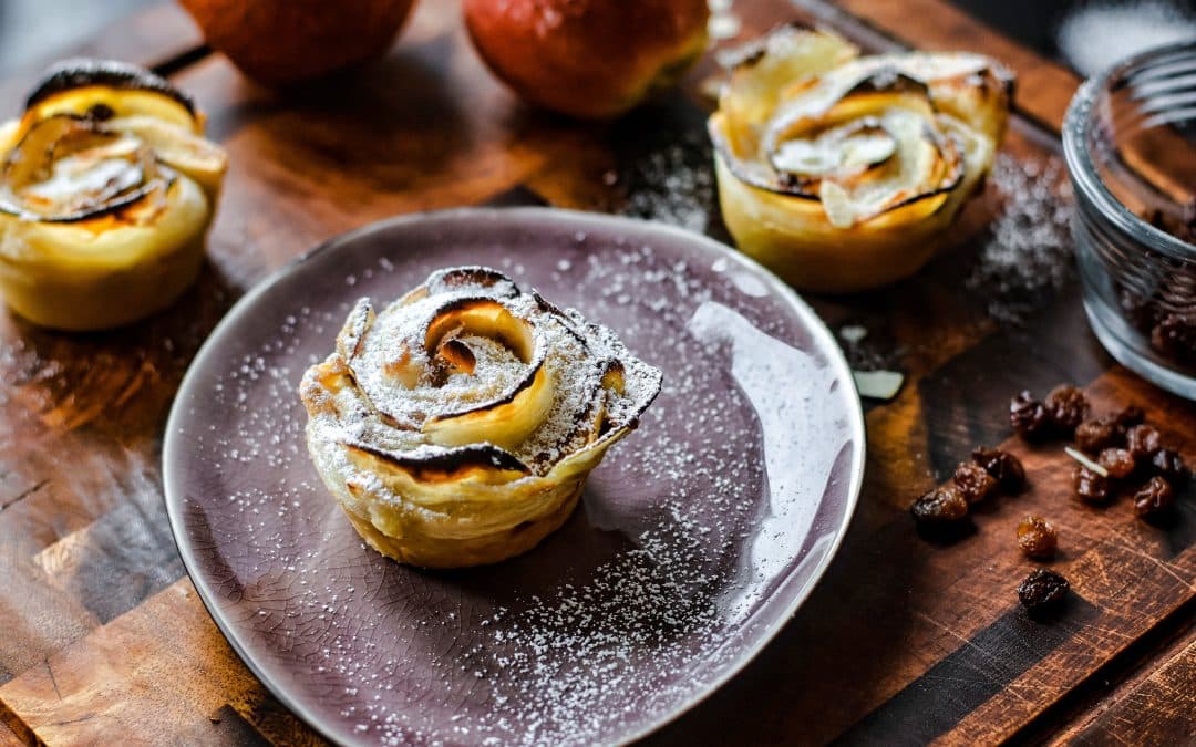 Bratapfel-Rosen aus Blätterteig