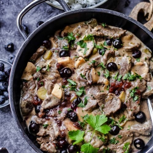 Bœuf Karkaroff oder gern auch Bœuf Stroganoff