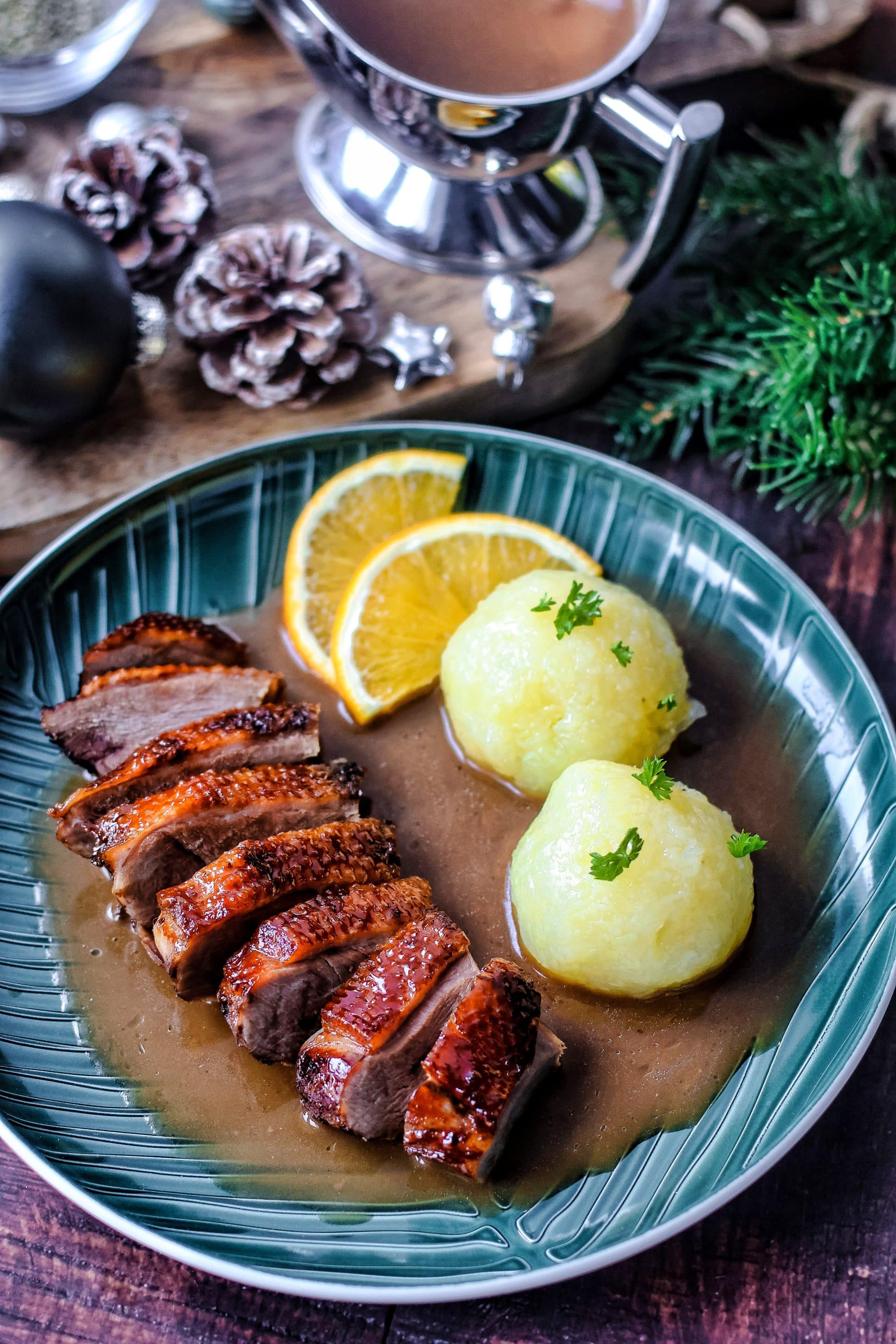 sieht die glasierte Gänsebrust aus dem Ofen nicht phantastisch aus?