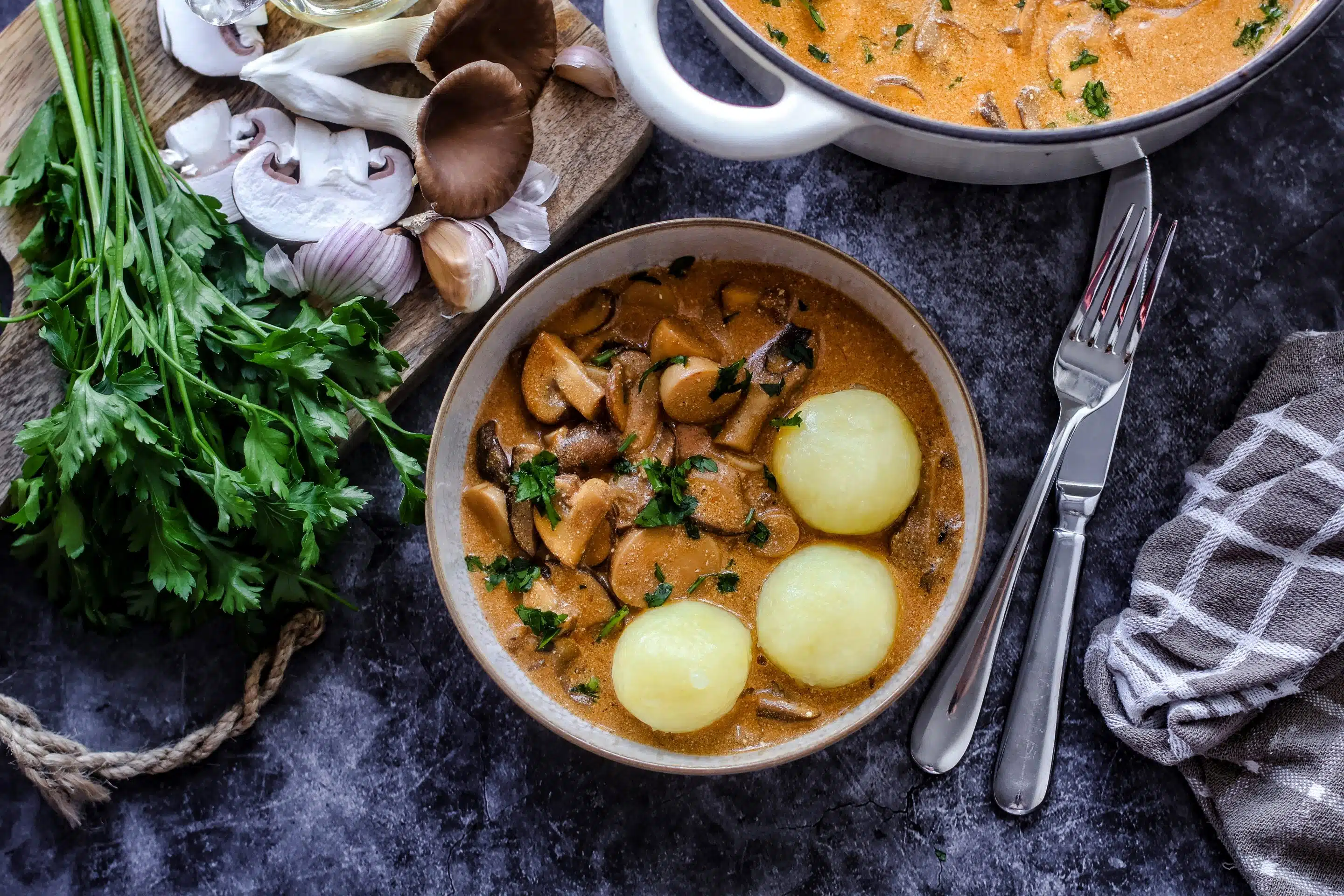 Pilzgulasch - schnell und lecker