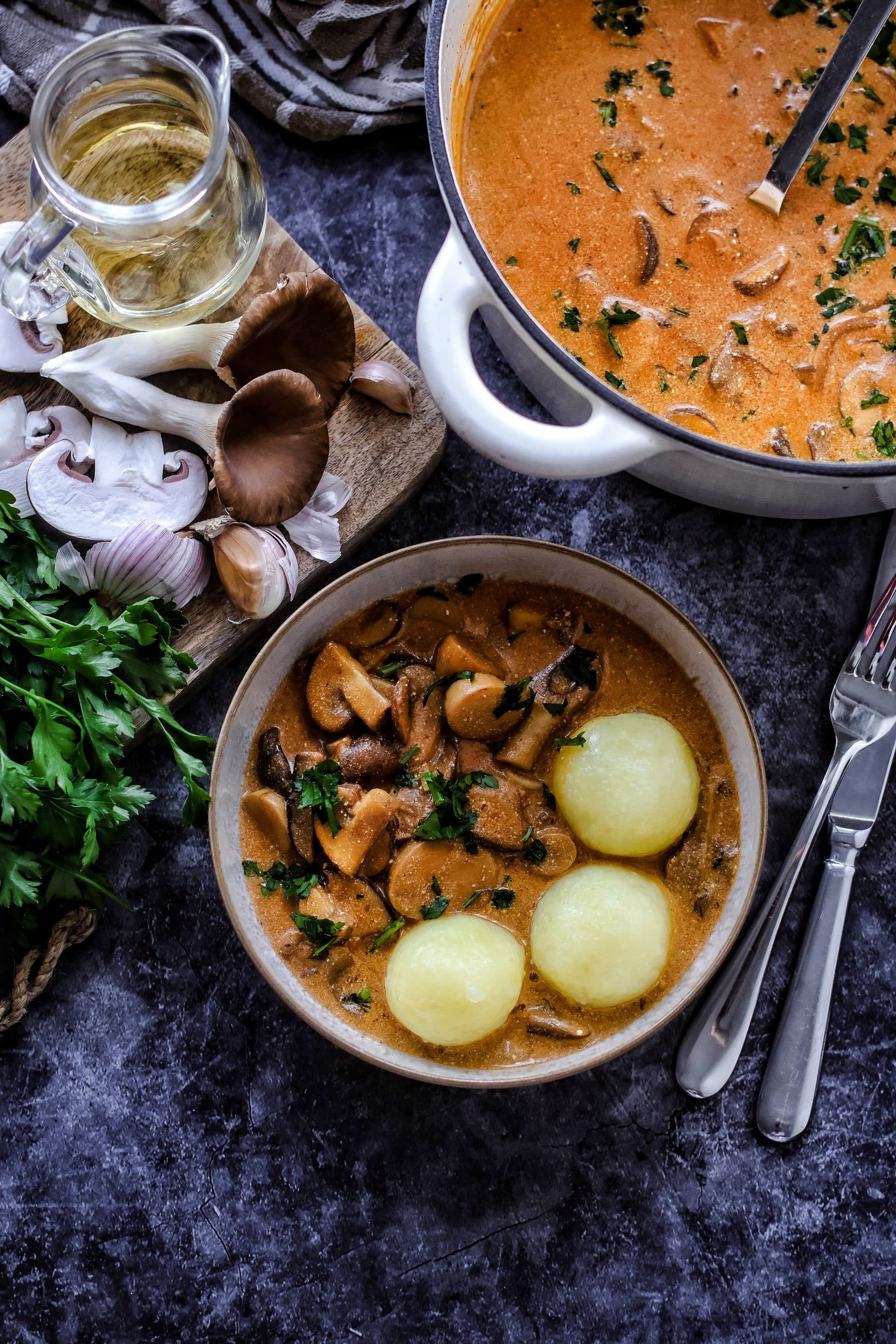 Pilzgulasch ist ideal zu Weihnachten