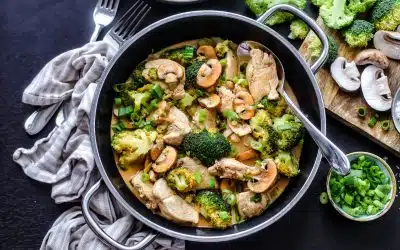 Hähnchen Pfanne mit Brokkoli und Pilzen – Low Carb