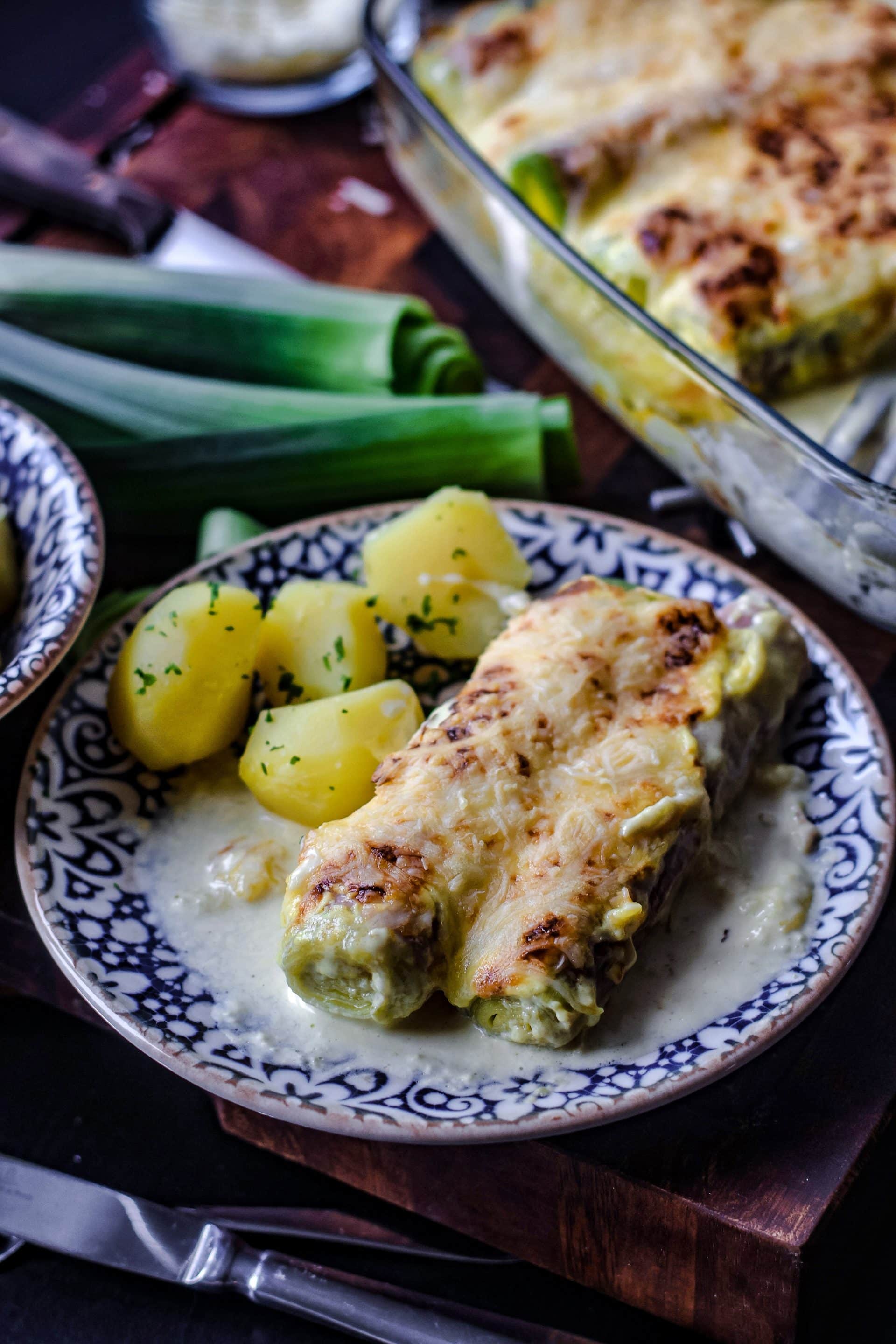 Überbackener Lauch ist super, wenn es schnell gehen muss