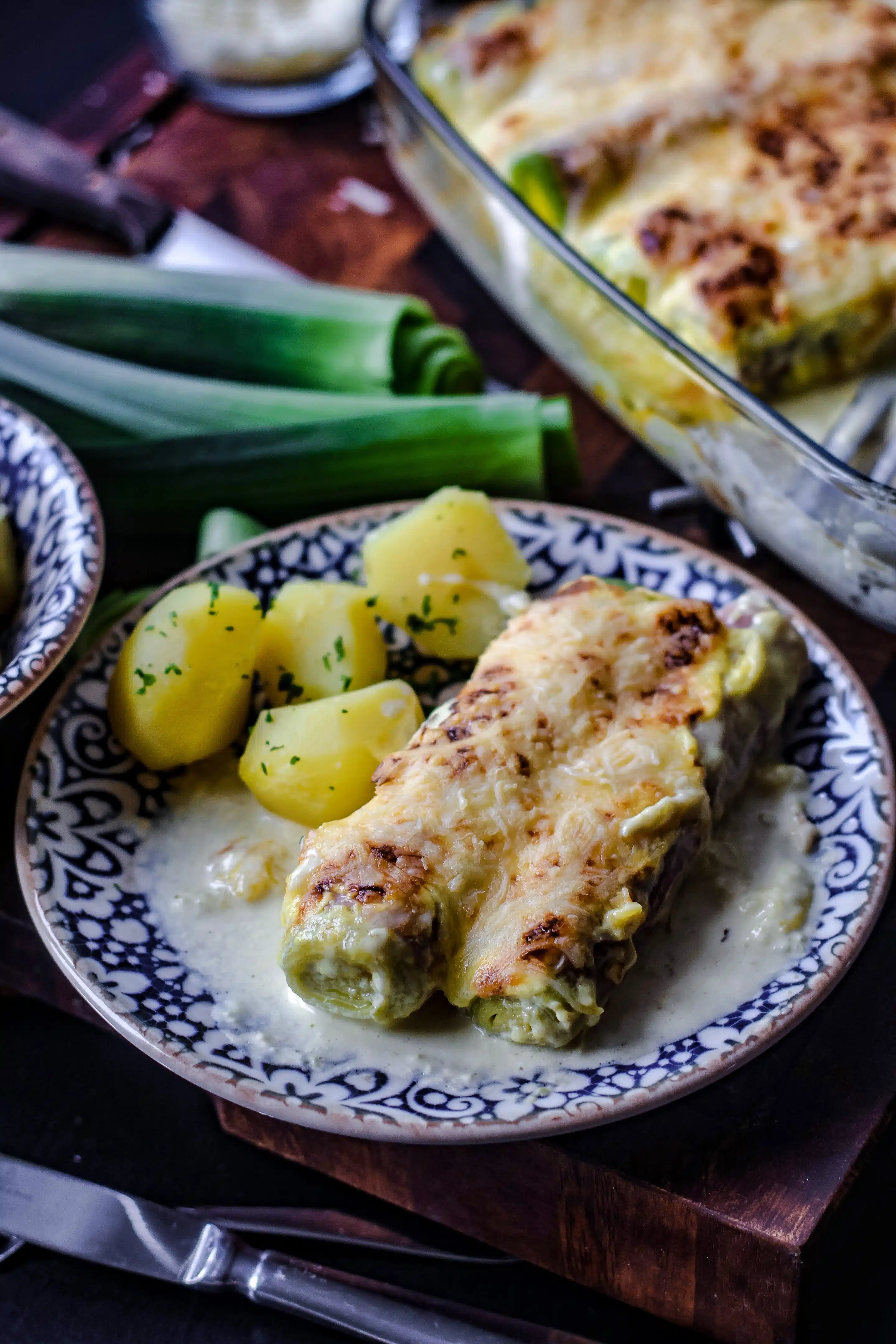 Überbackener Lauch ist super, wenn es schnell gehen muss