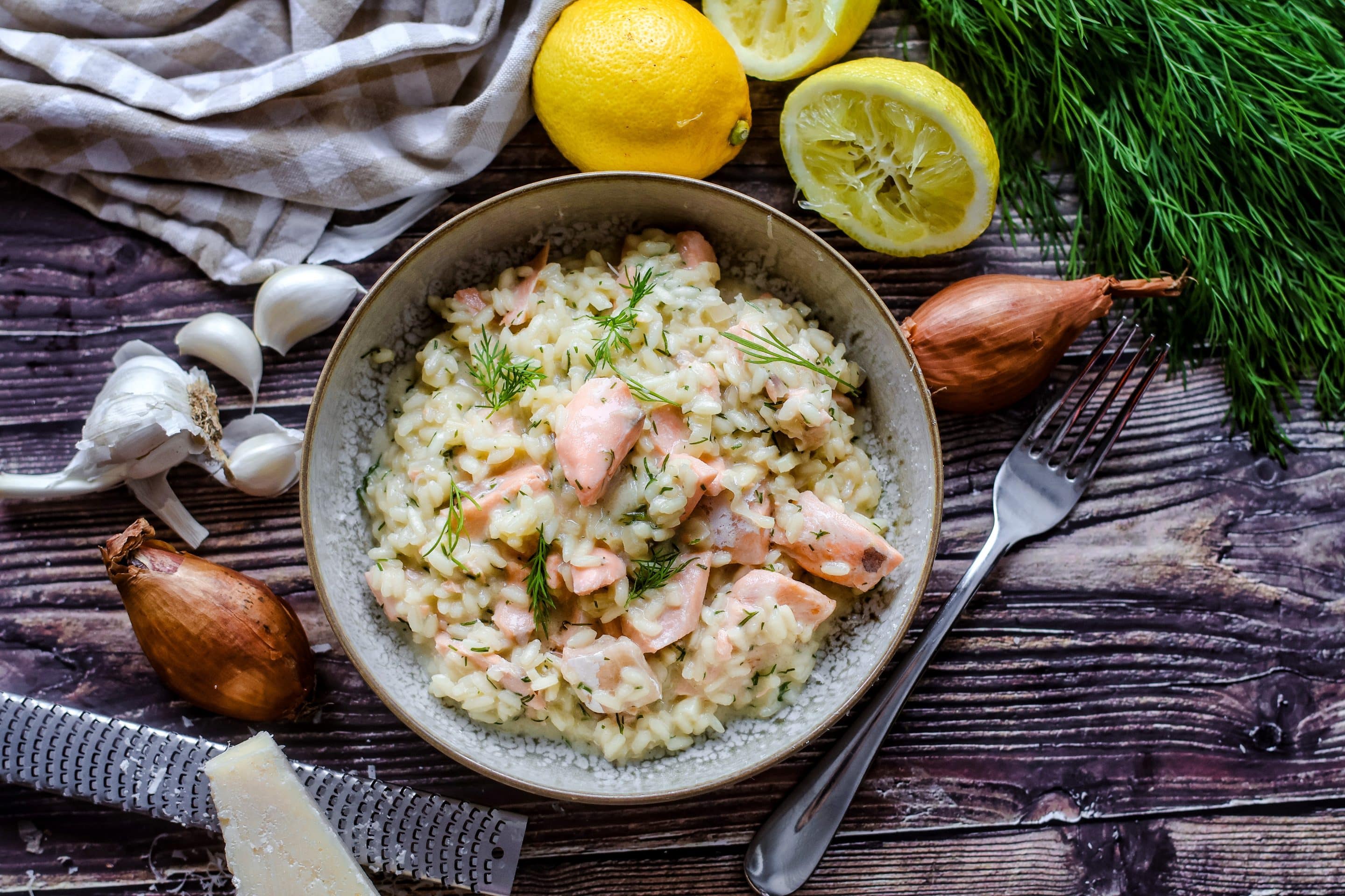 Lachs Risotto - einfaches Rezept