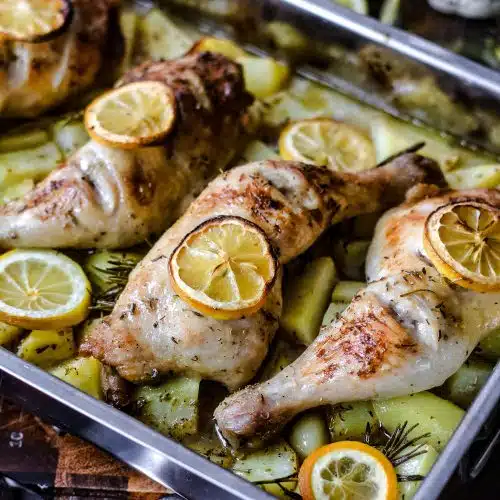 sieht dieses griechische Zitronenhähnchen nicht lecker aus?