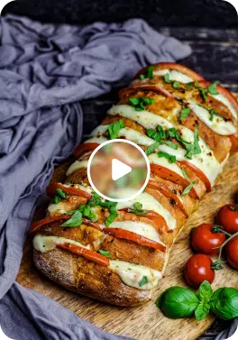 Fächerbaguette Caprese
