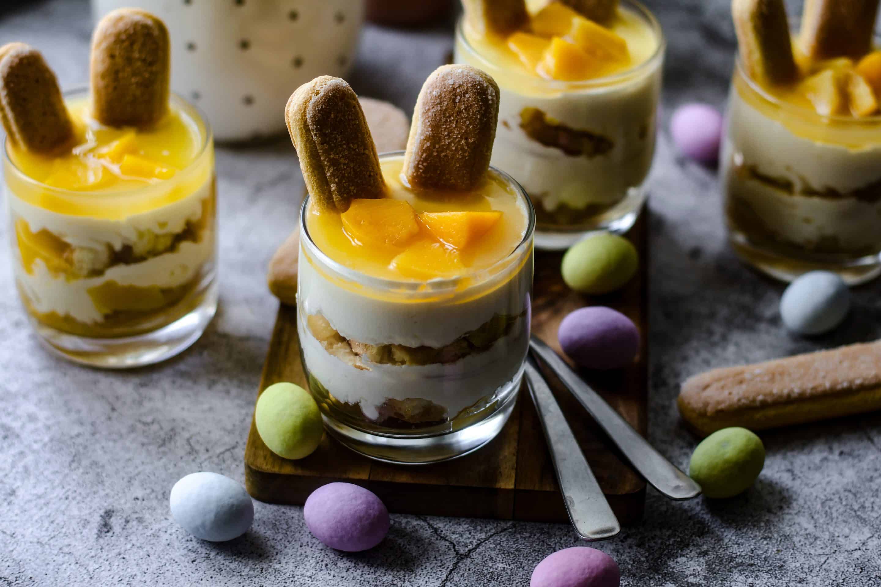 Pfirsich Maracuja Dessert schmeckt nicht nur zu Ostern