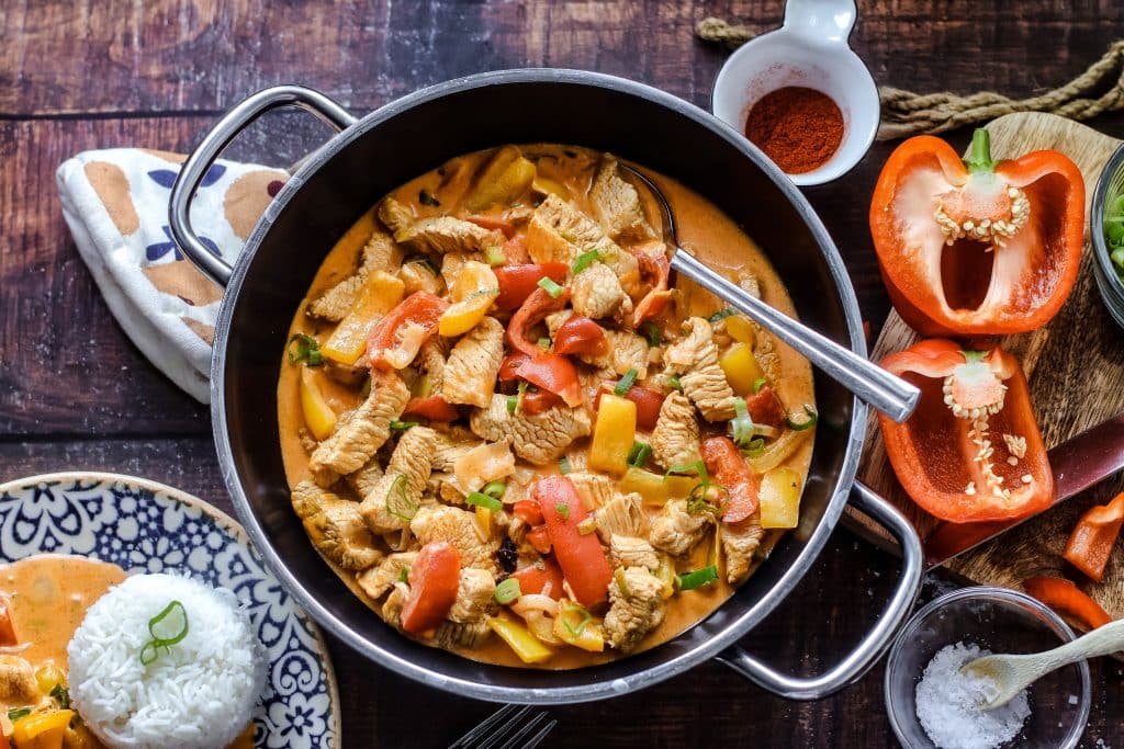 Putengeschnetzeltes mit Frischkäse und Paprika