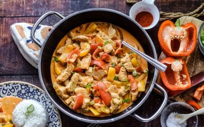 Putengeschnetzeltes mit Frischkäse und Paprika