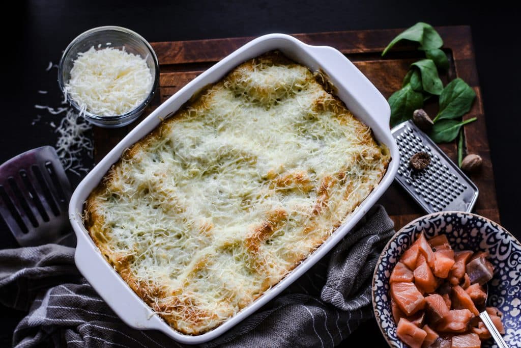 Lachs Spinat Lasagne - einfaches Rezept