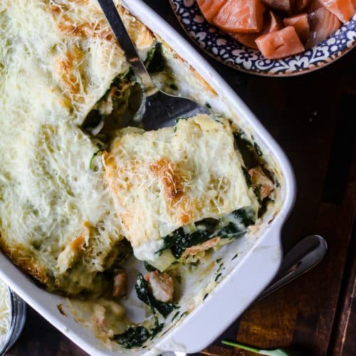 Lachs Spinat Lasagne schmeckt der ganzen Familie